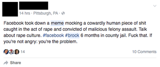 Illustration for article titled Facebook Removed a Stanford Rapist Meme and Users Are Pissed